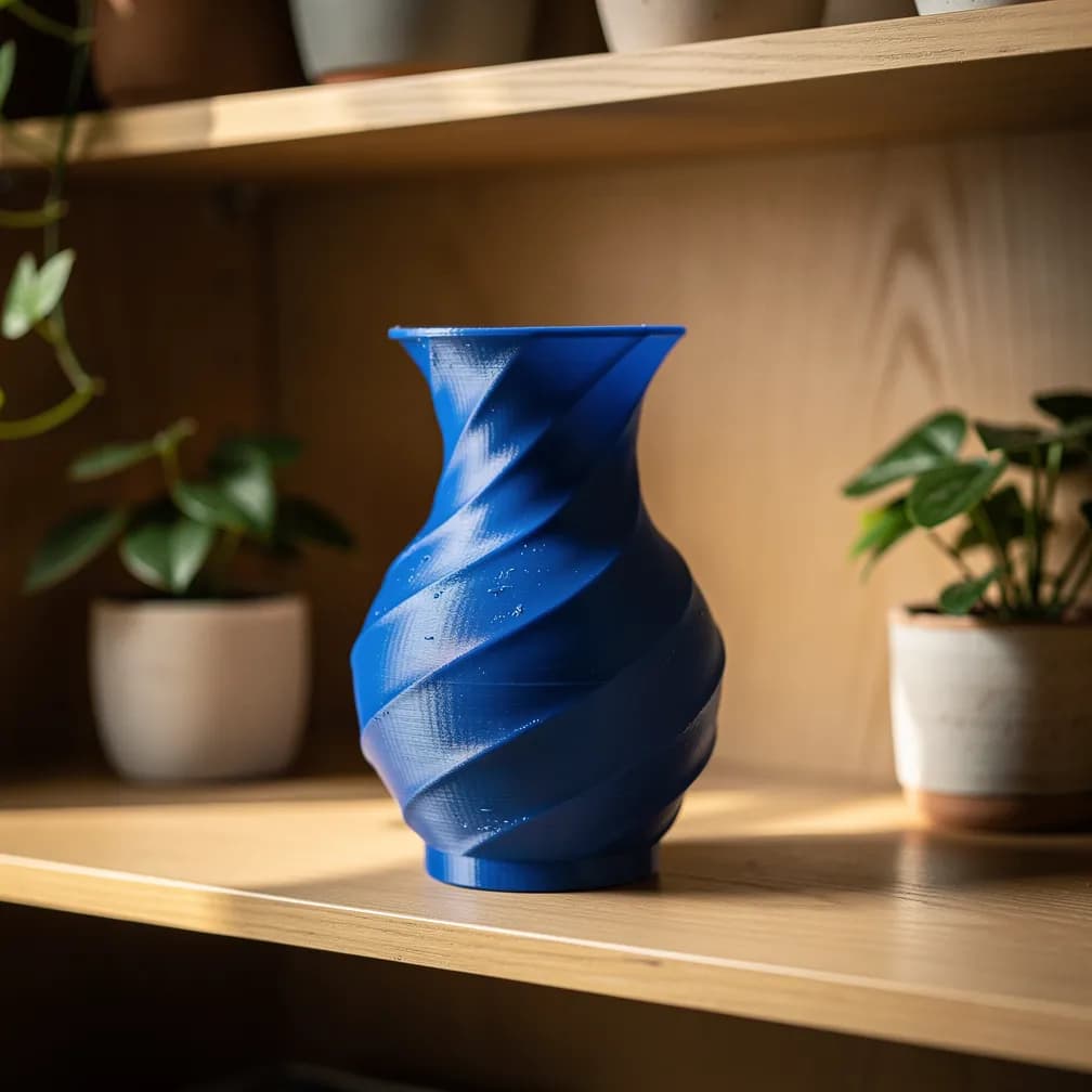 Vase torsadé — bleu