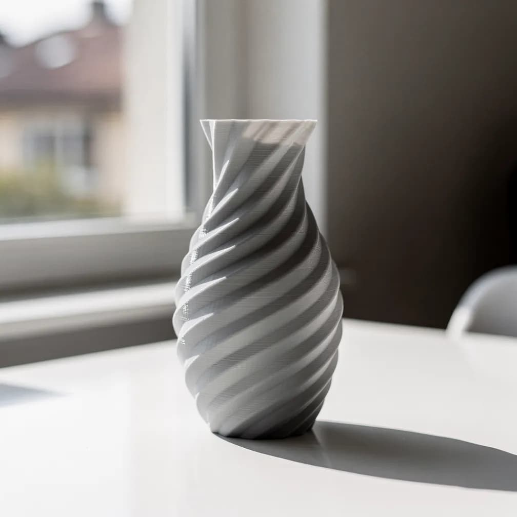 Vase torsadé — gris