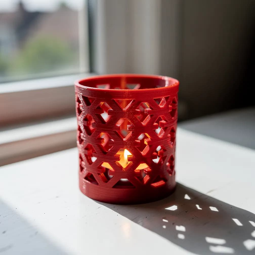 Photophore ajouré — rouge
