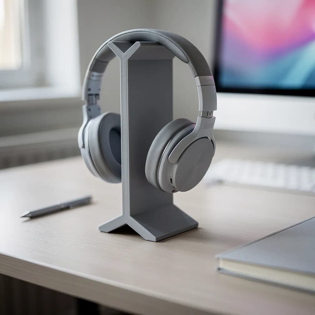 Support de casque audio — gris