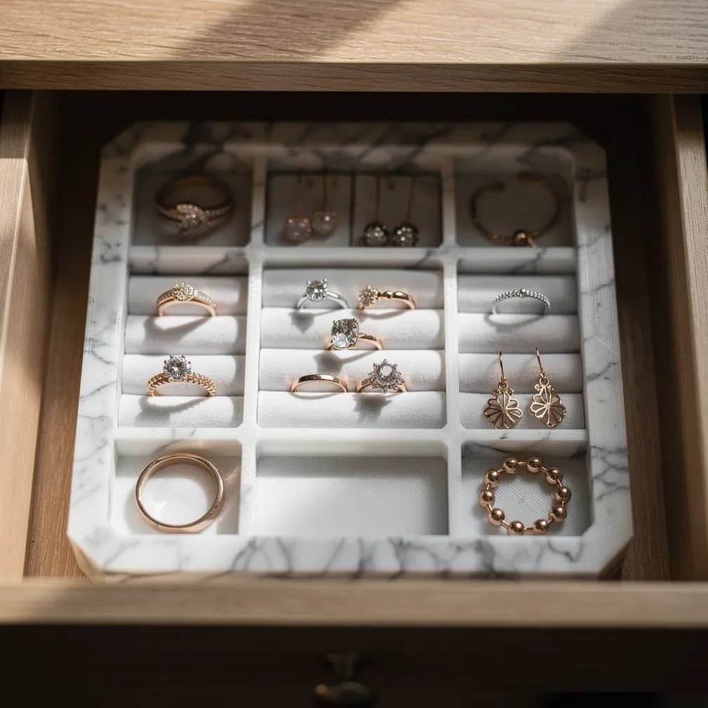 Range-bijoux — effet marbre