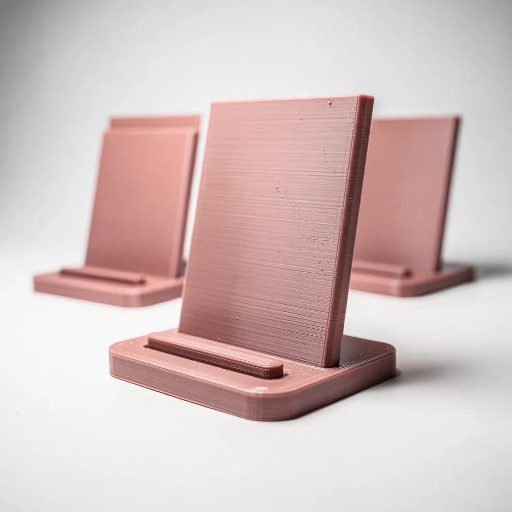 Présentoir produit — rose poudré