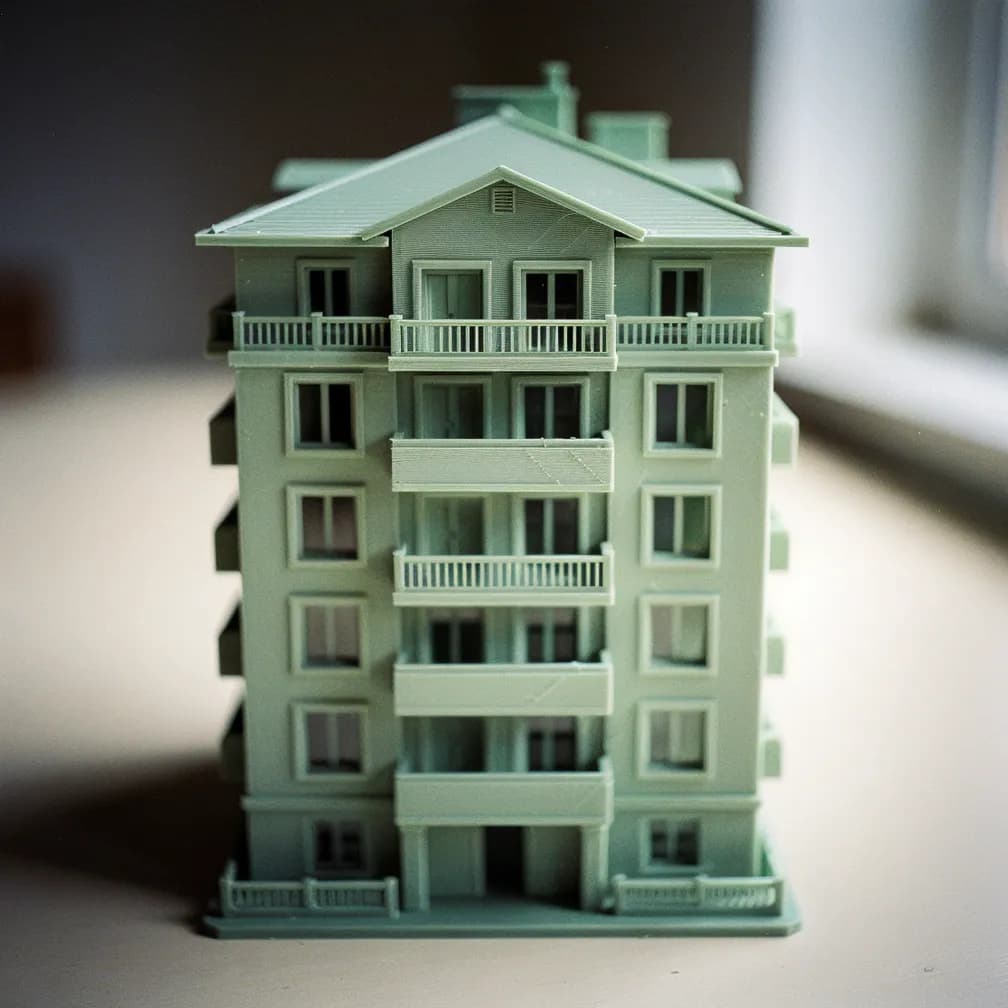 Maquette d'immeuble — vert sauge