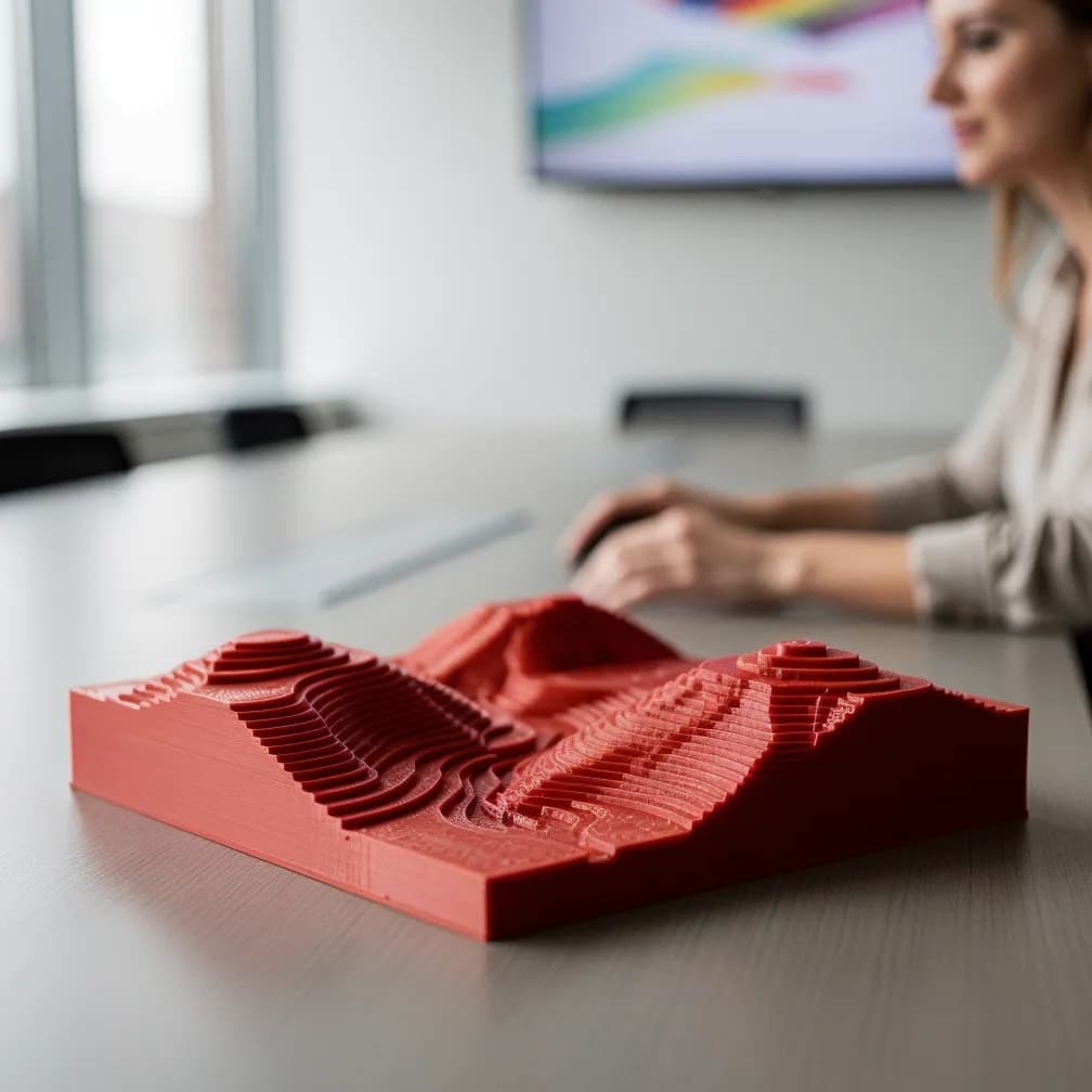 Terrain topographique — rouge