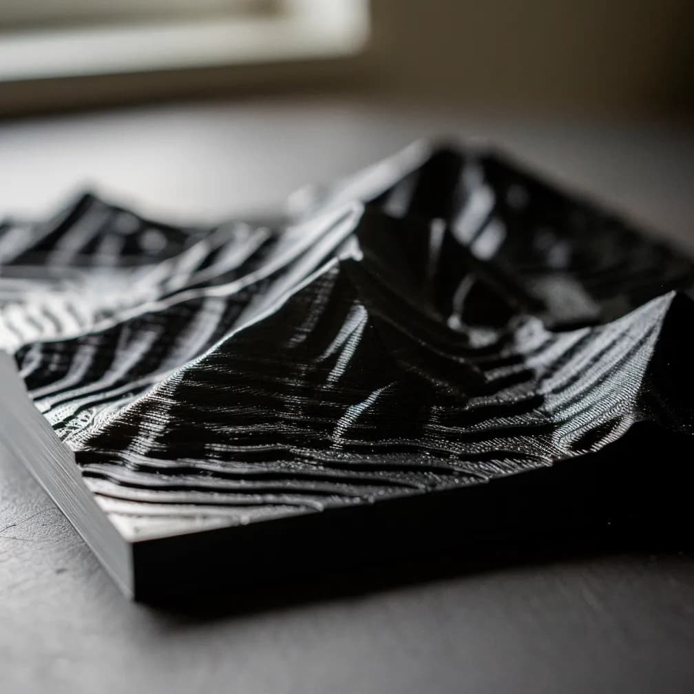 Terrain topographique — noir