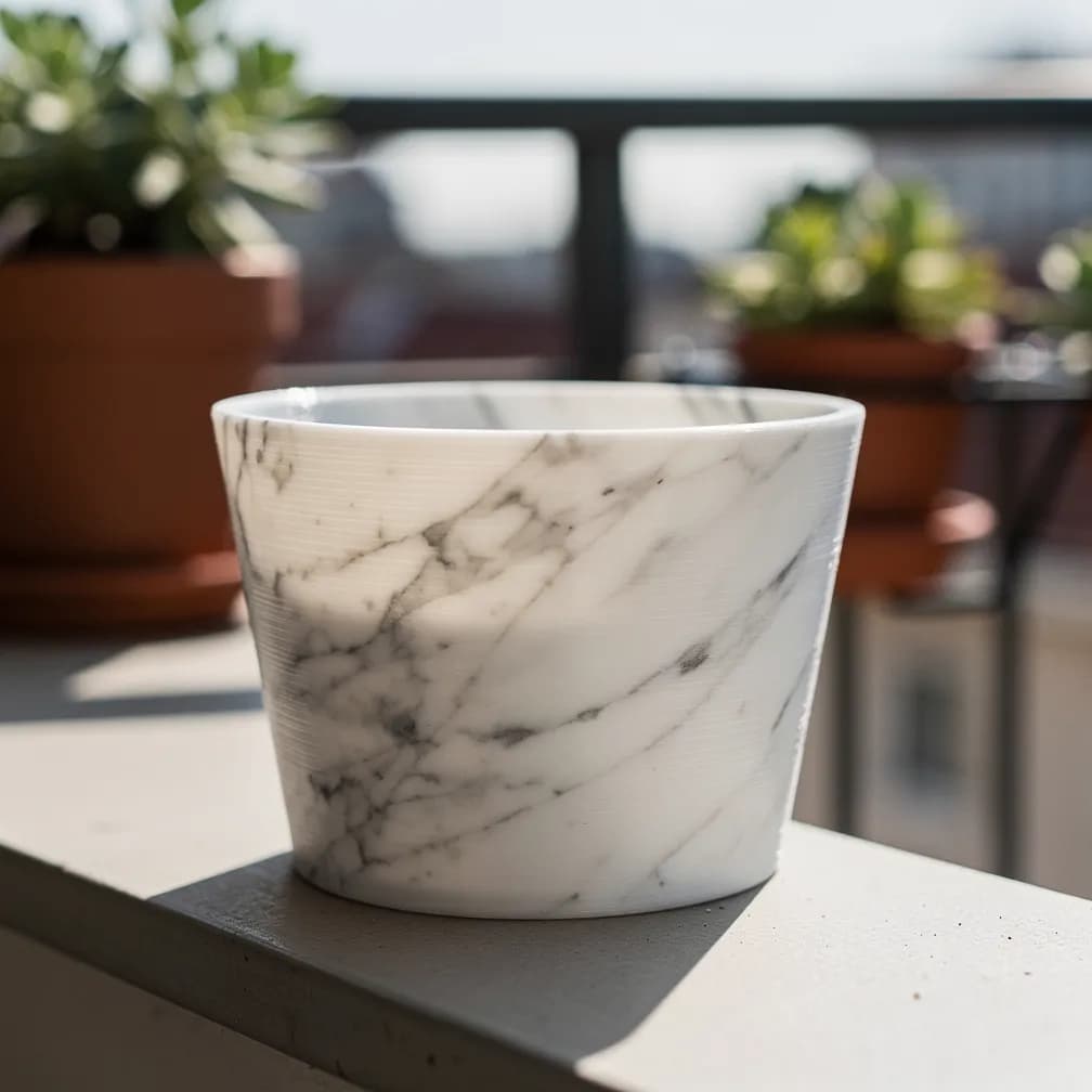 Cache-pot — effet marbre