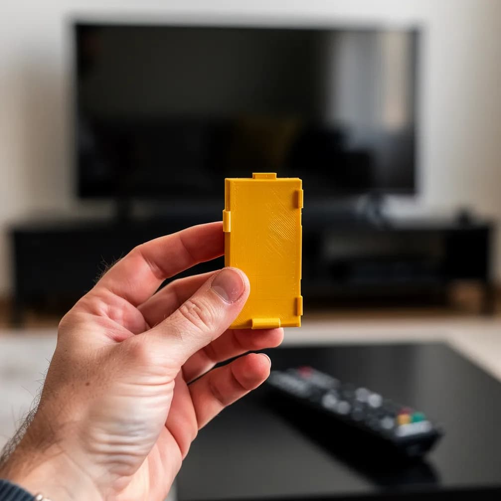 Cache de piles de télécommande — moutarde