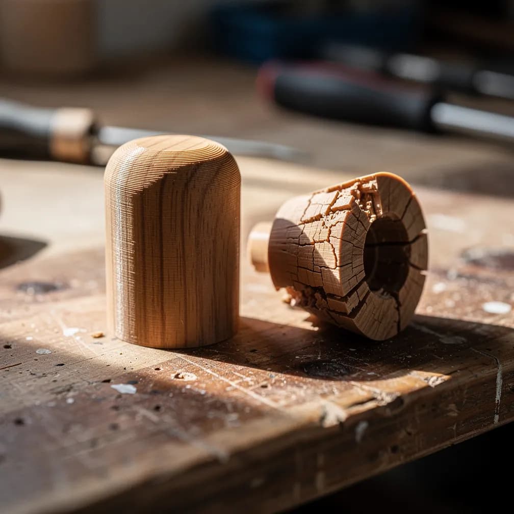 Embout de tringle à rideau — effet bois