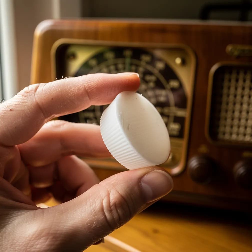 Bouton de radio ancienne — blanc