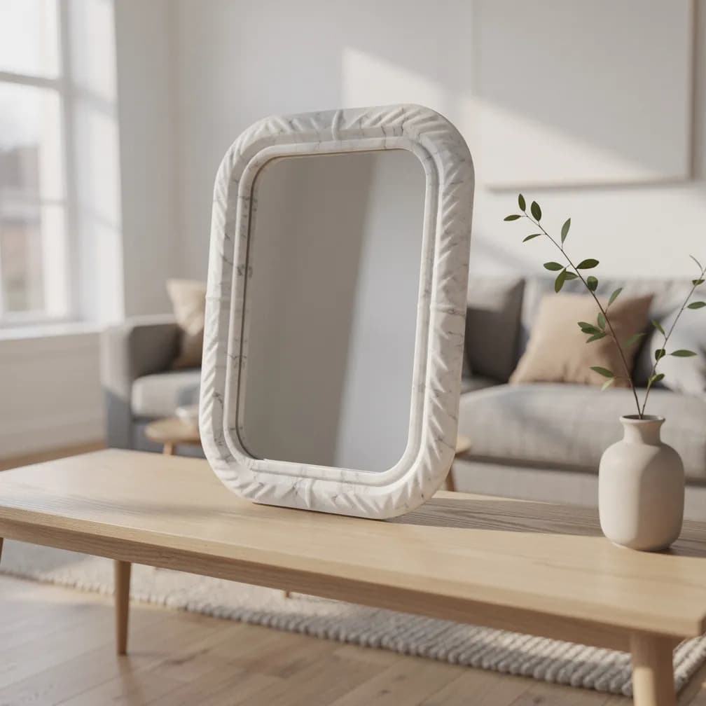 Miroir décoratif — effet marbre