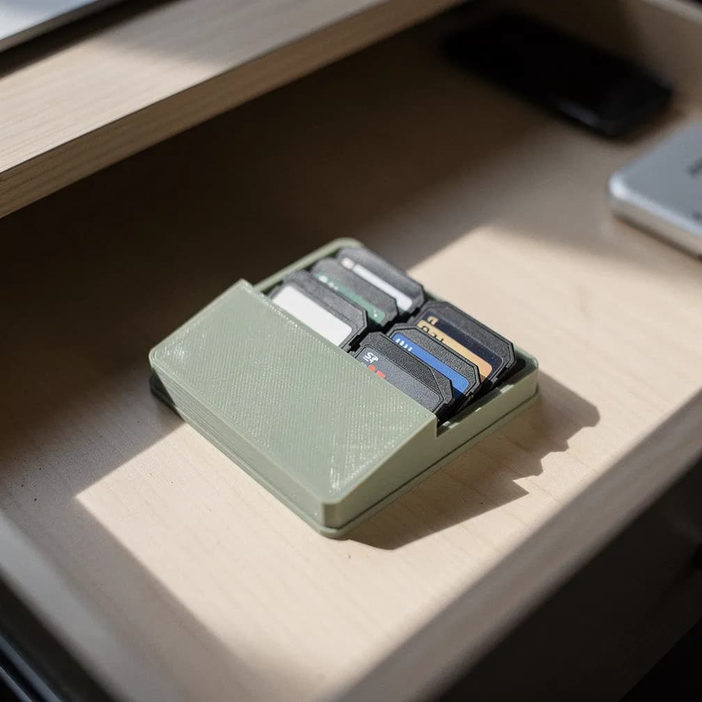 Rangement de cartes SD — vert sauge