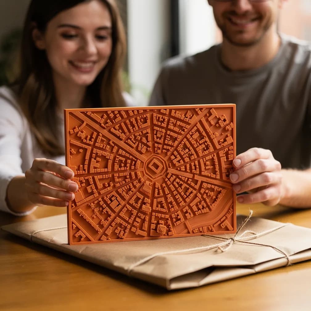 Carte en relief de Dijon — terracotta