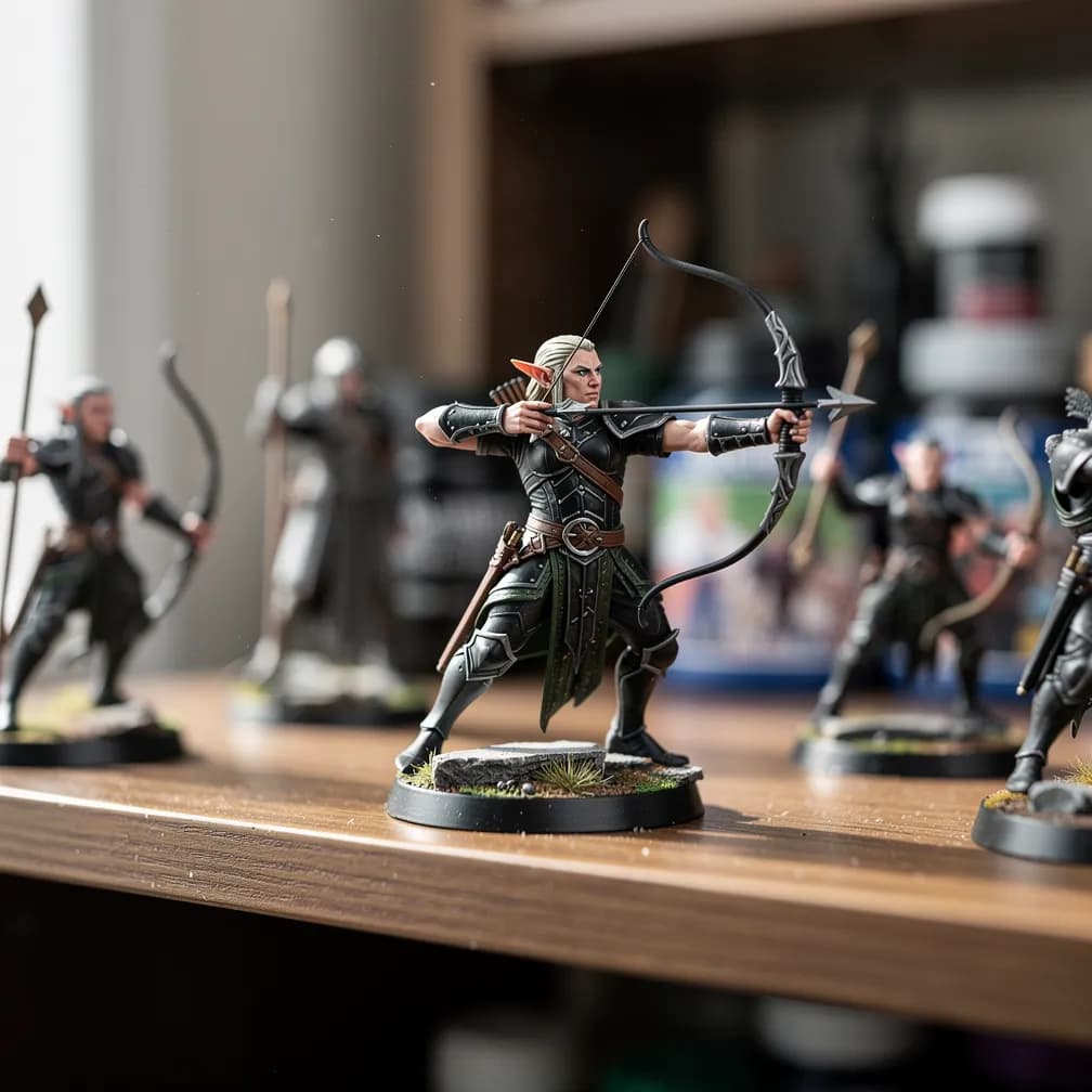 Figurine elfe archère — noir