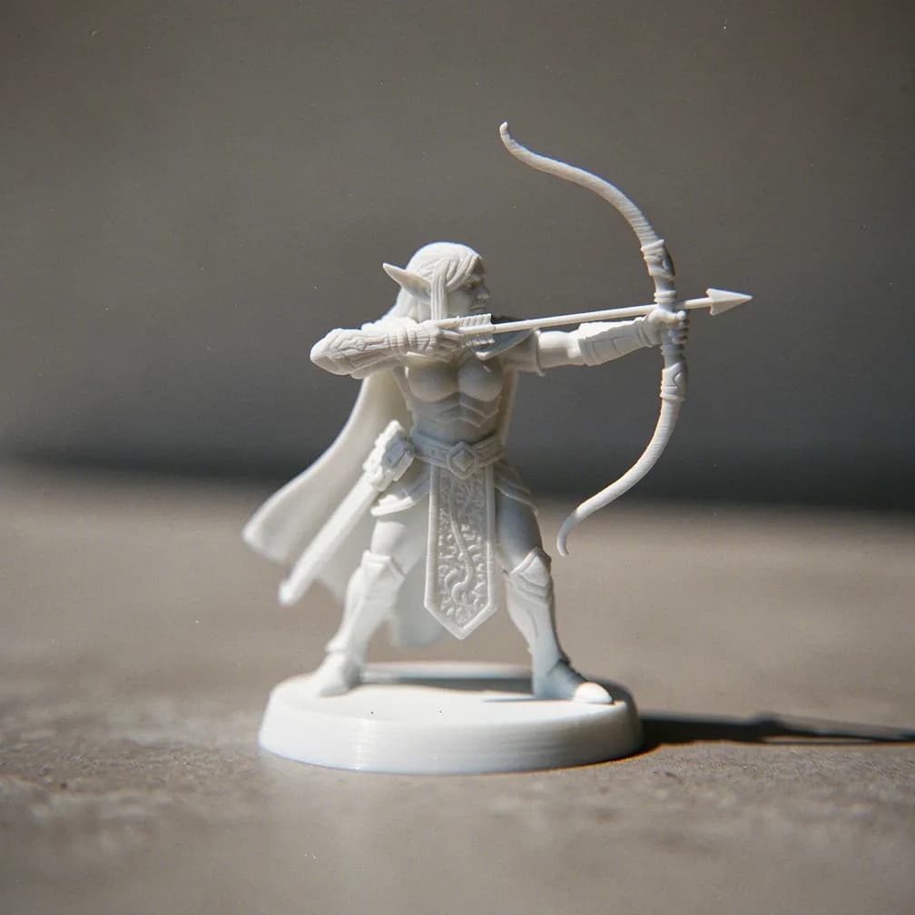 Figurine elfe archère — blanc