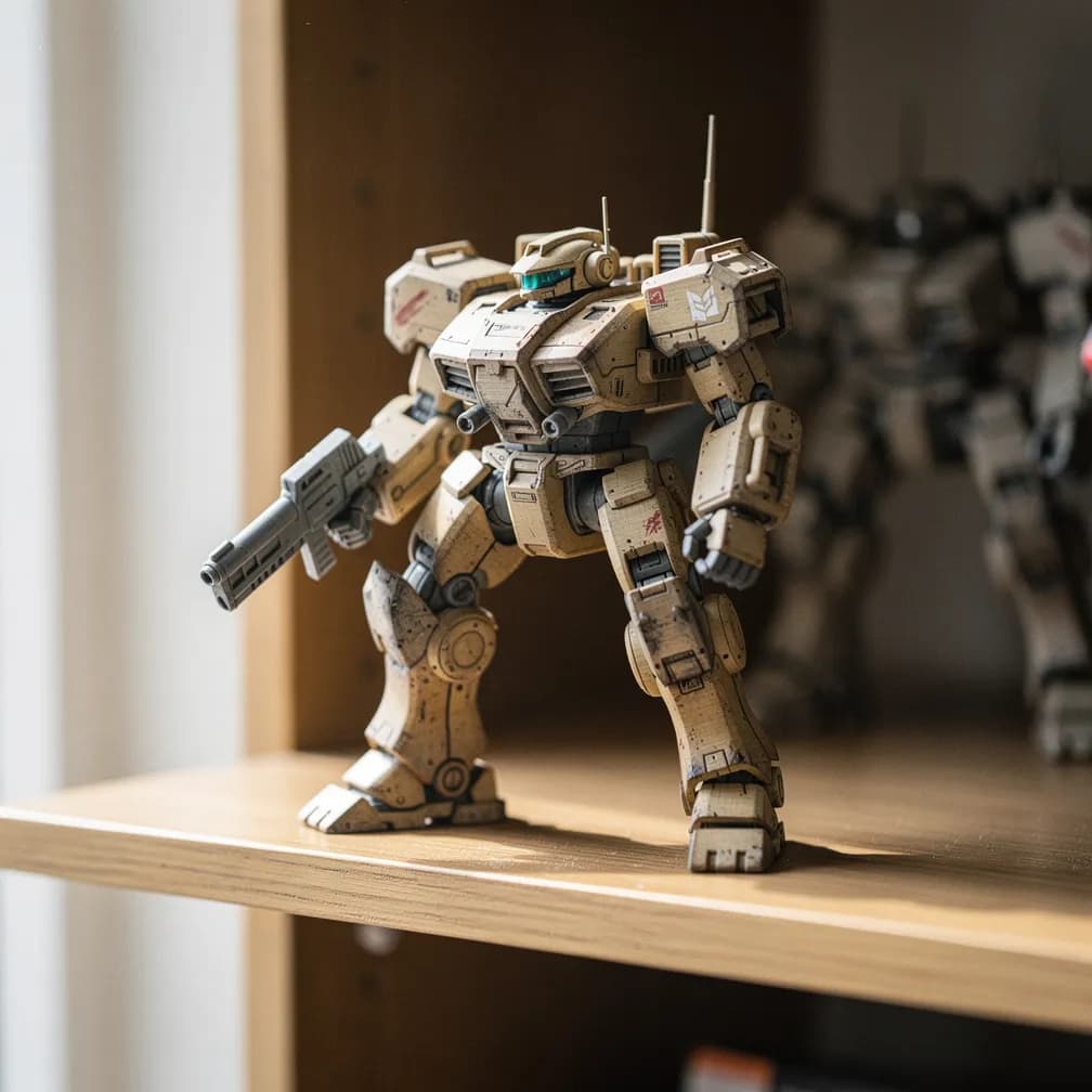 Robot mécha miniature — beige