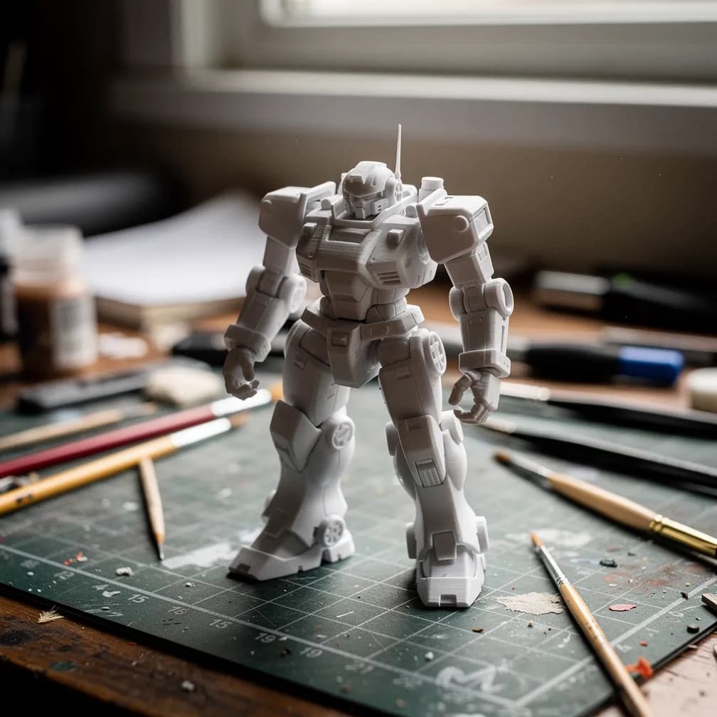 Robot mécha miniature — blanc