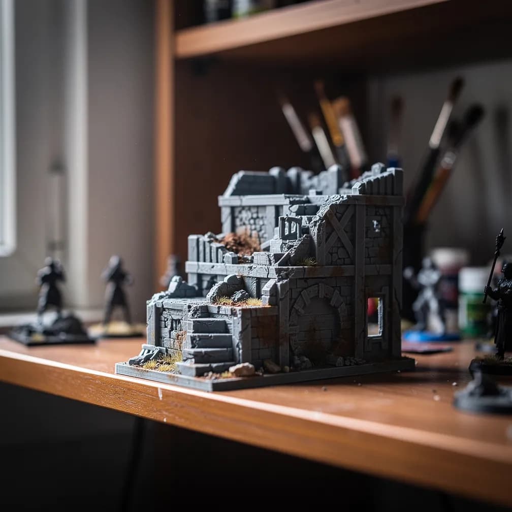 Décor de diorama — gris