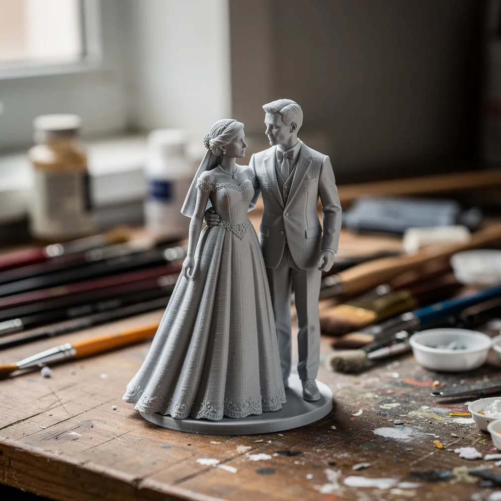 Figurine de mariés — gris