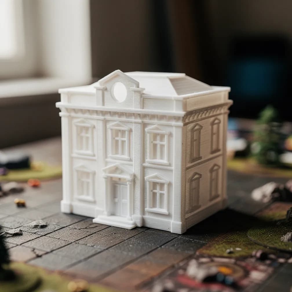 Bâtiment de modélisme ferroviaire — blanc