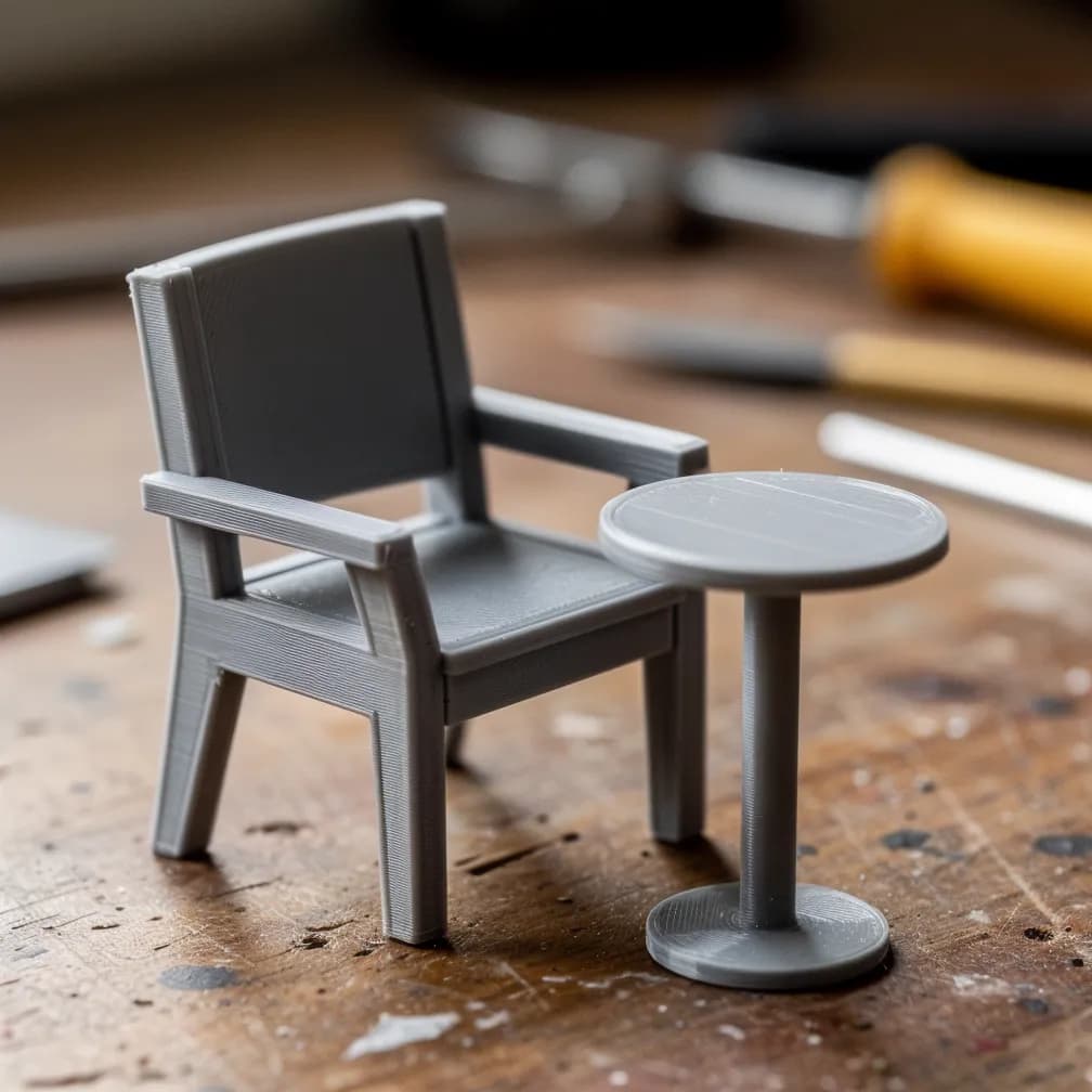 Mobilier miniature — gris