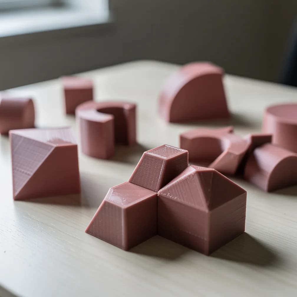 Formes tactiles en relief — rose poudré