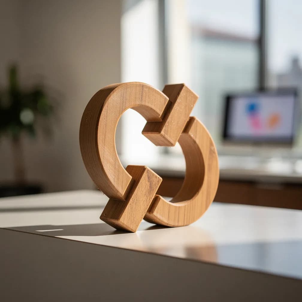 Logo en volume — effet bois
