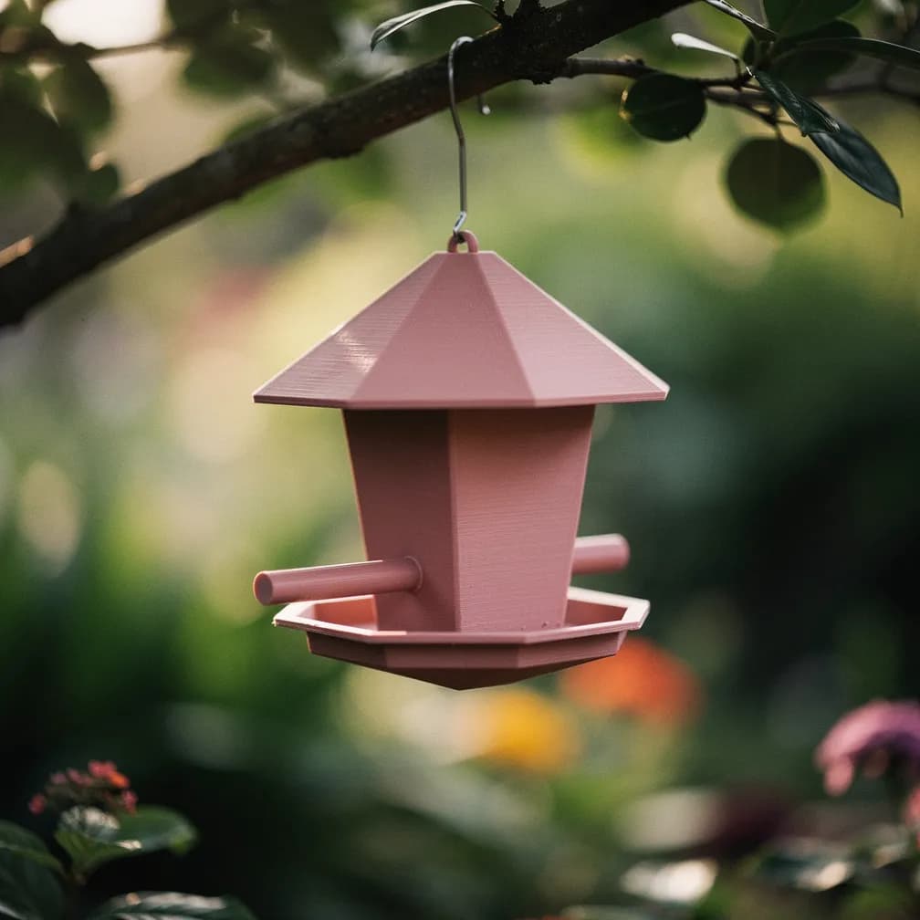 Mangeoire à oiseaux — rose poudré