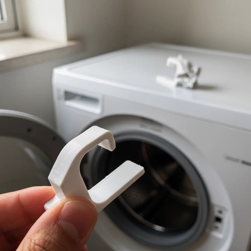Crochet de porte de sèche-linge cassé : la réparation à quelques euros